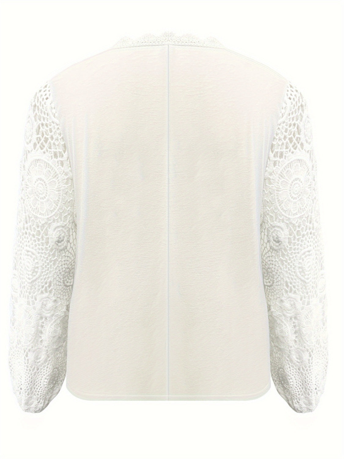 Lace Detail V-Neck Long Sleeve Blouse