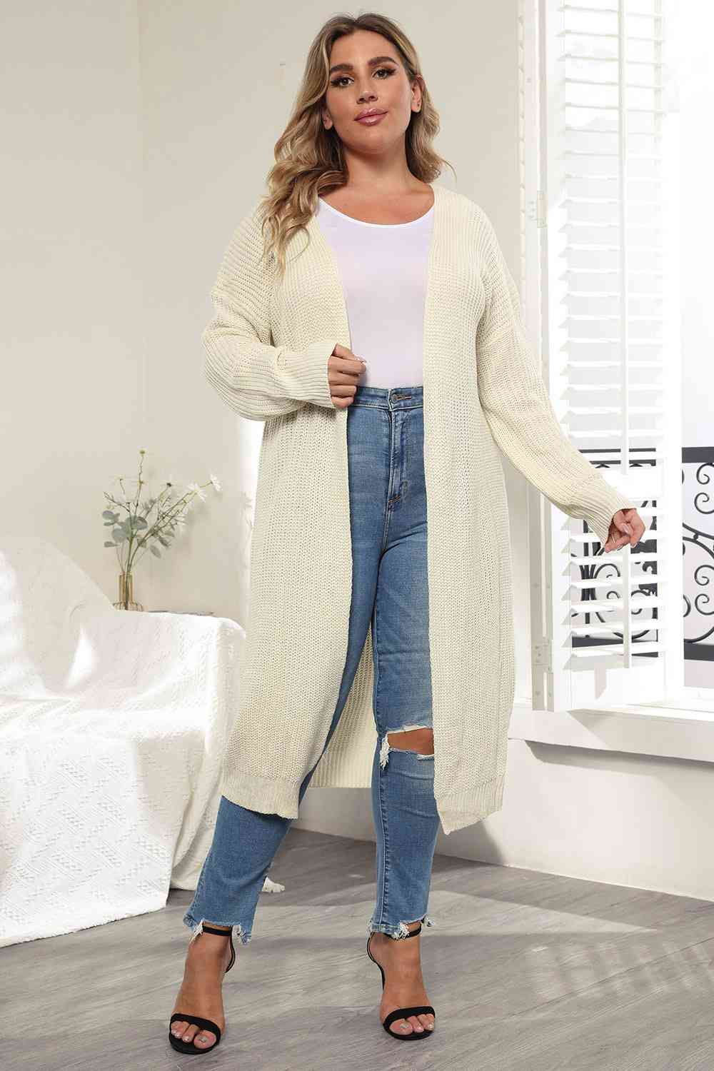 Open Front Long Sleeve Cardigan