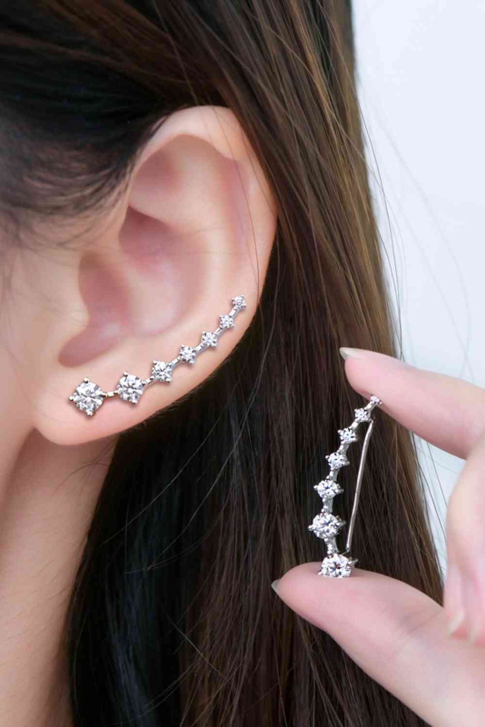 Sterling Silver Ear Climber Earrings