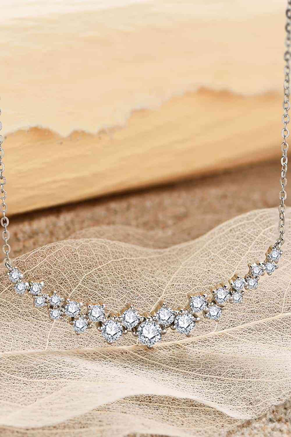 Cluster Moissanite Sterling Silver Necklace