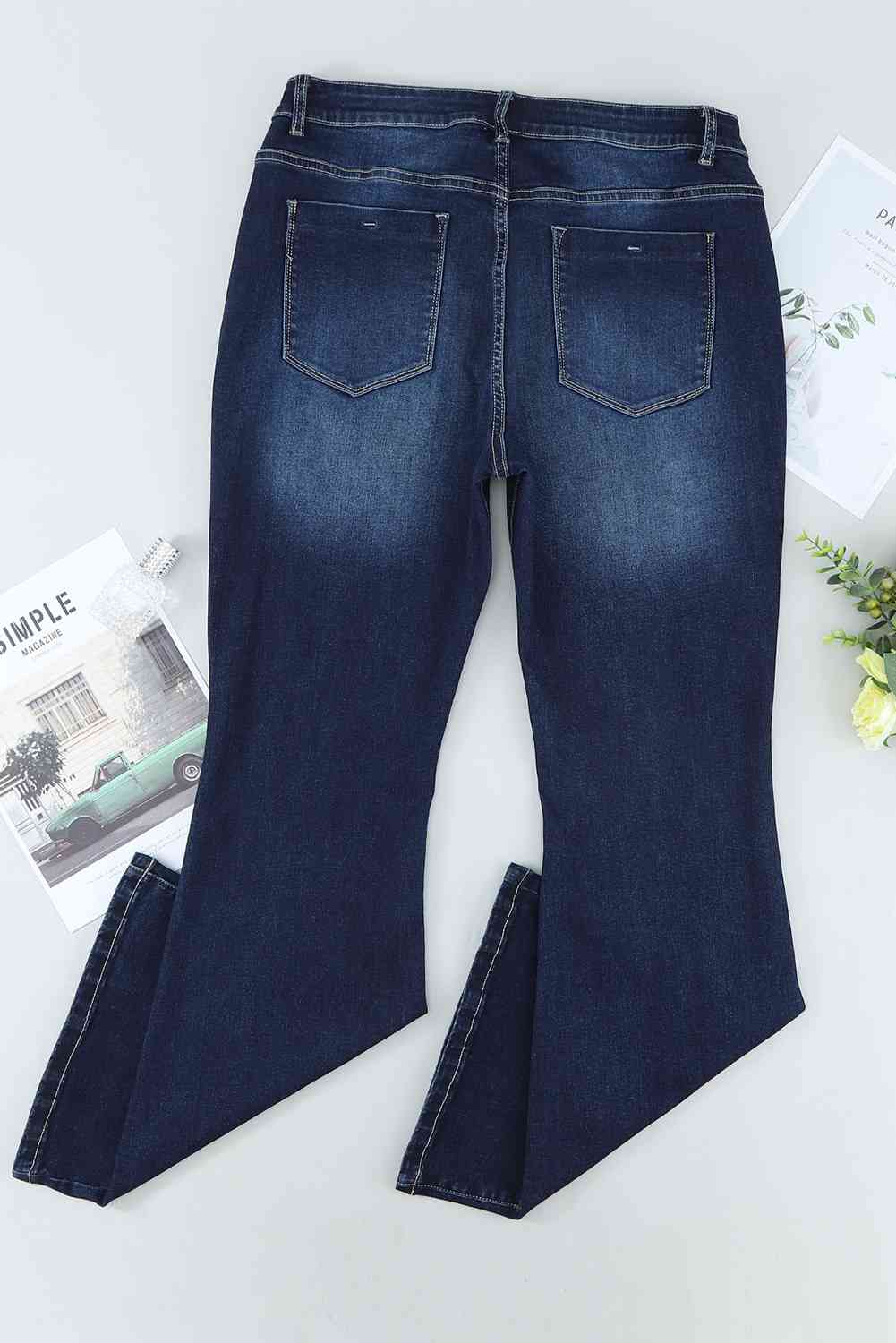 Mid-Rise Waist Flare Jeans