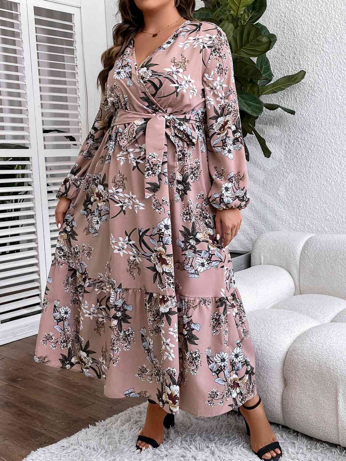 Surplice Neck Maxi Dress