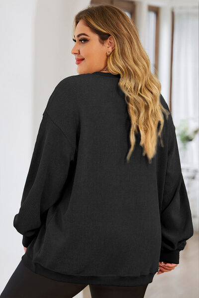 Round Neck Dropped Shoulder Sweatshirt