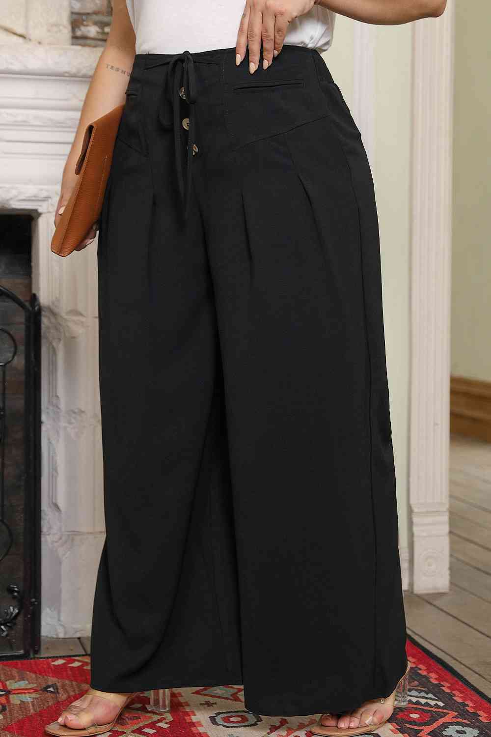 Tied Wide Leg Long Pants