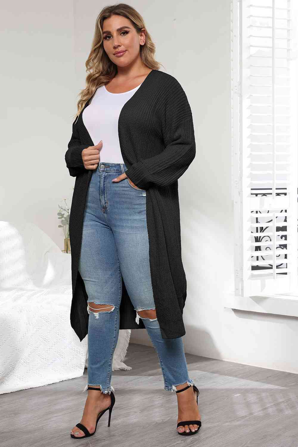 Open Front Long Sleeve Cardigan