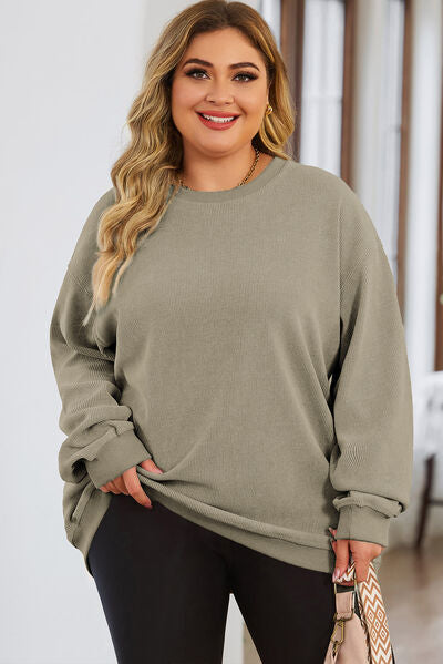 Round Neck Dropped Shoulder Sweatshirt