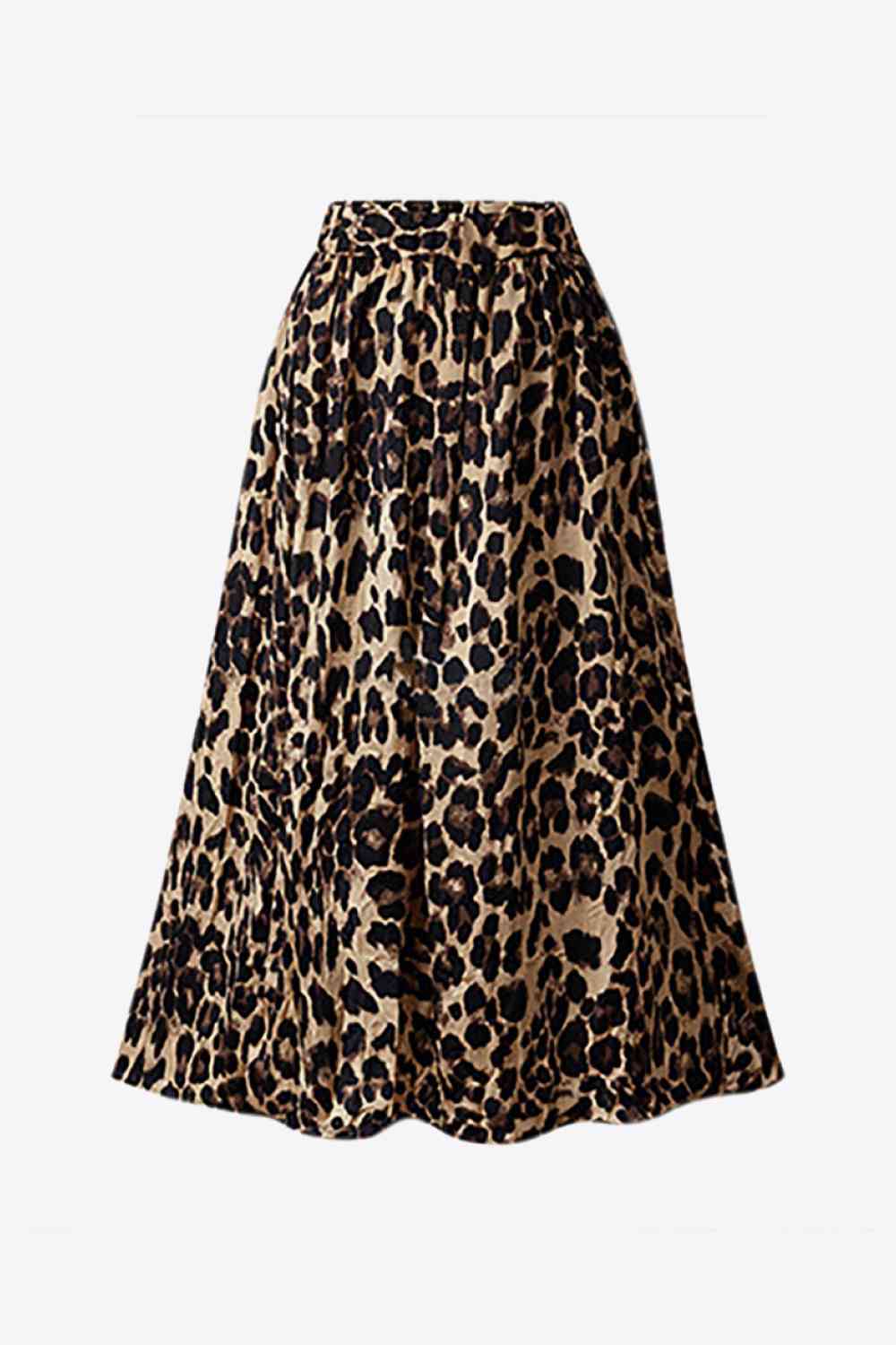 Leopard Print Midi Skirt