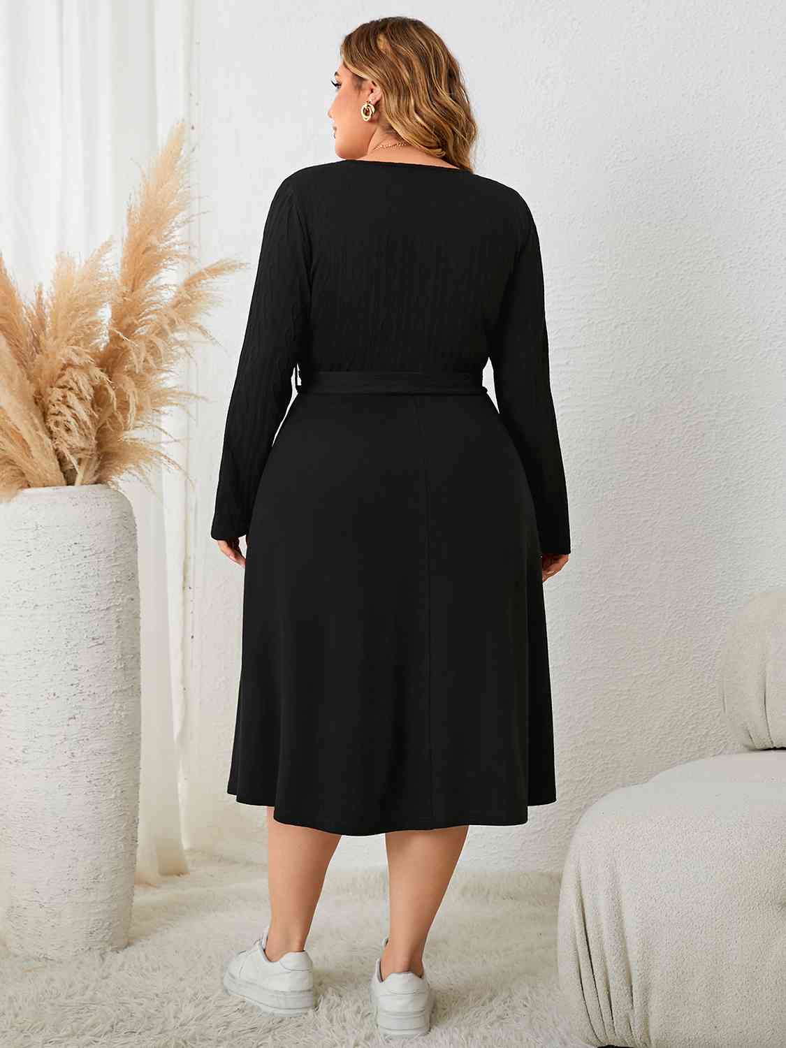 Tie Waist Long Sleeve Dress