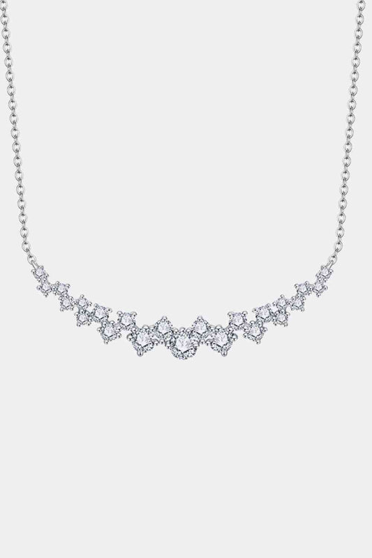 Cluster Moissanite Sterling Silver Necklace