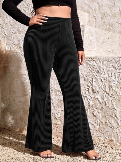 Ribbed High Waist Flare Pants