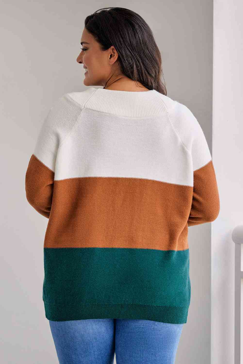 Color Block Long Sleeve Sweater