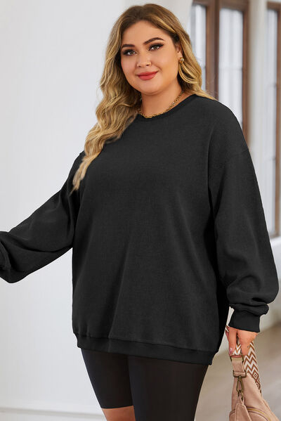 Round Neck Dropped Shoulder Sweatshirt