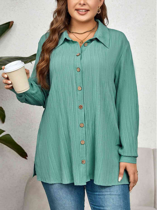 Collared Neck Long Sleeve Shirt