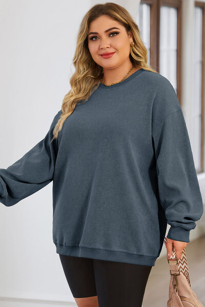 Round Neck Dropped Shoulder Sweatshirt