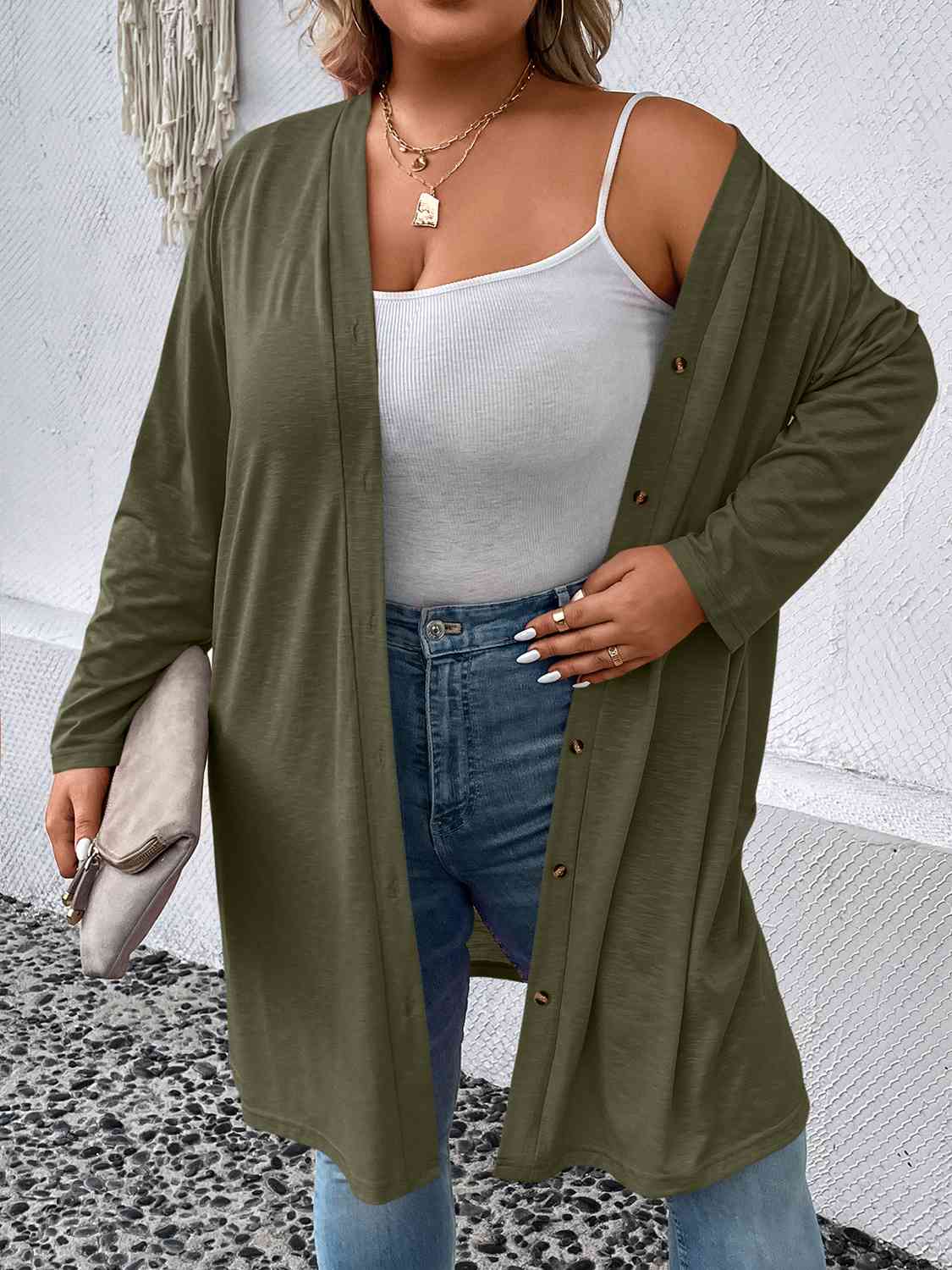 Button Down Longline Cardigan