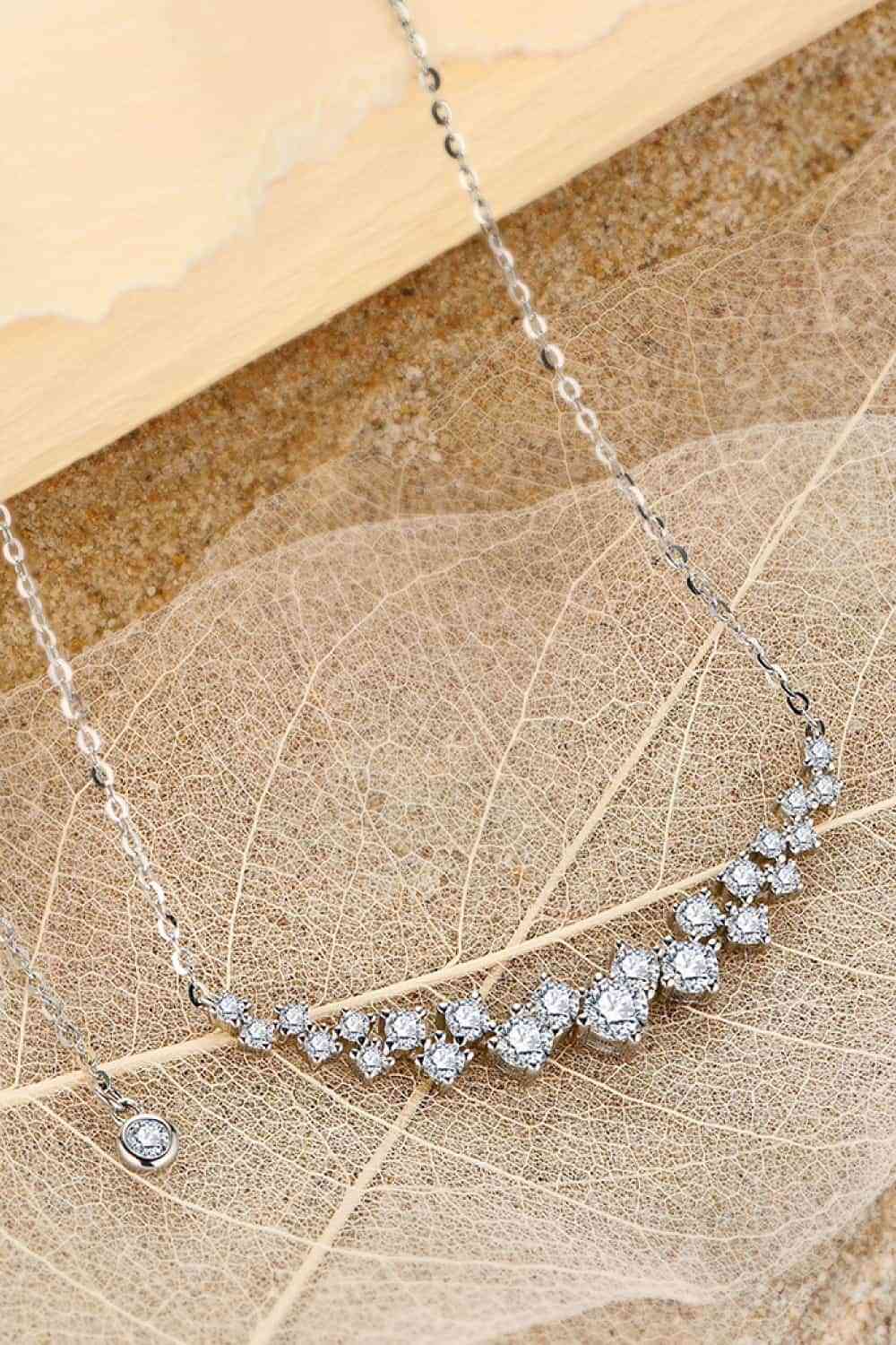 Cluster Moissanite Sterling Silver Necklace