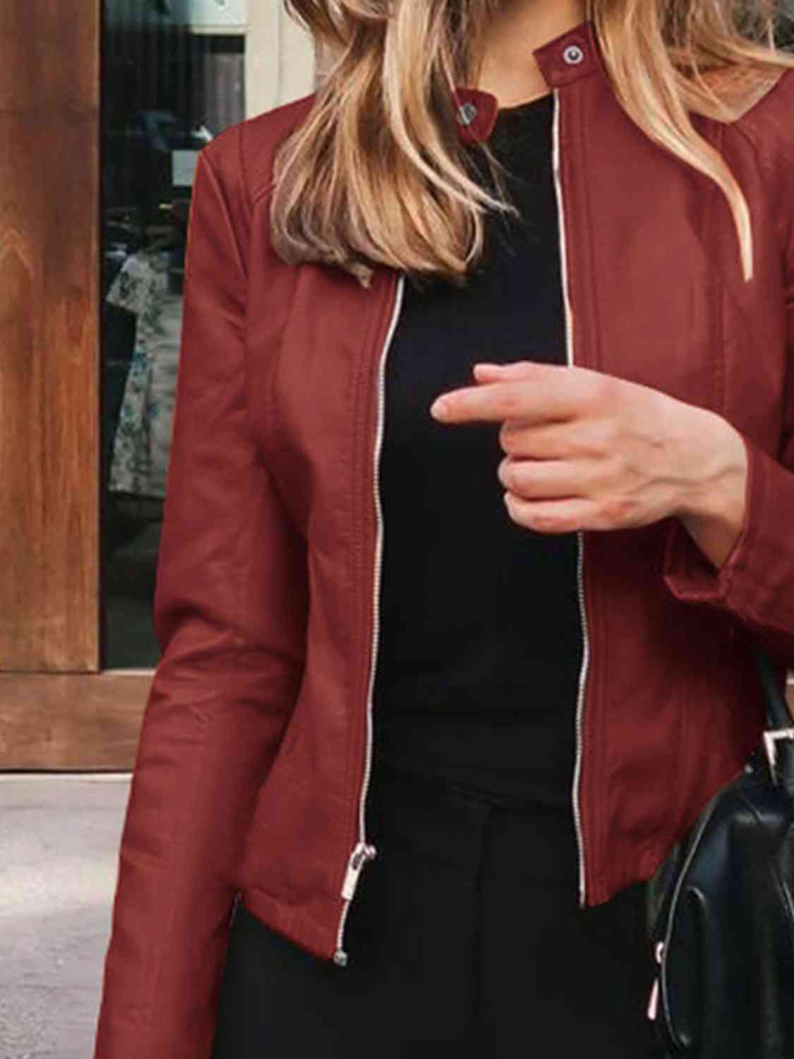 Mock Neck Zip Up Jacket