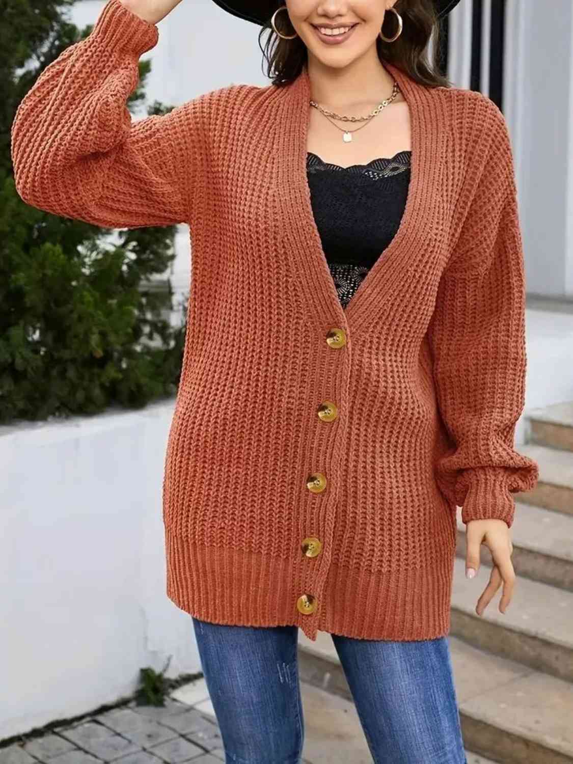 Long Sleeve Button Front Cardigan