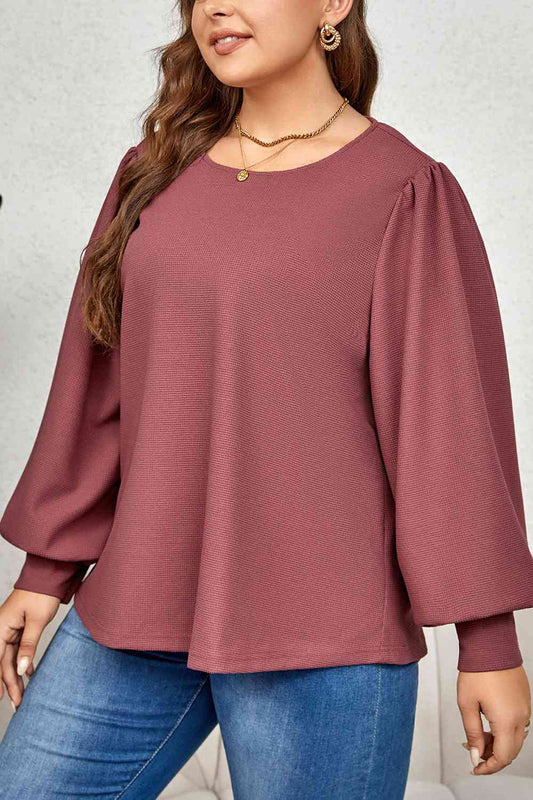 Round Neck Puff Sleeve Top