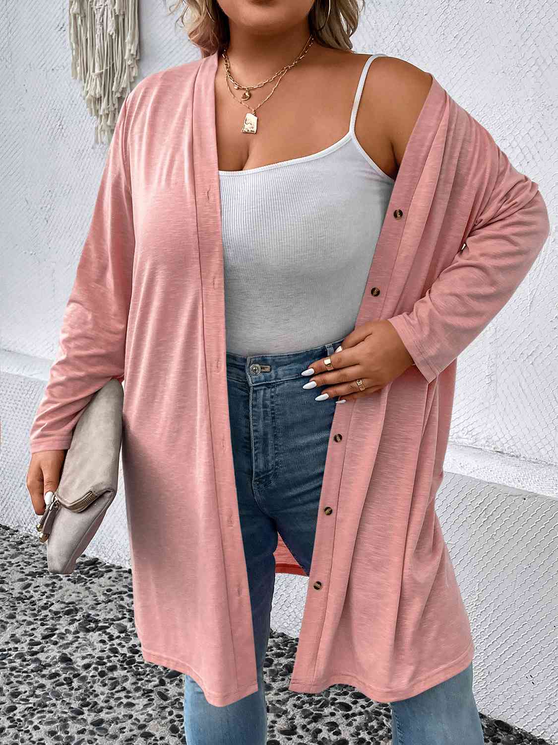 Button Down Longline Cardigan