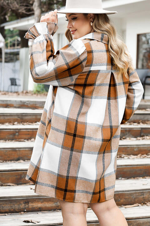 Plaid Button Up Shirt Dress