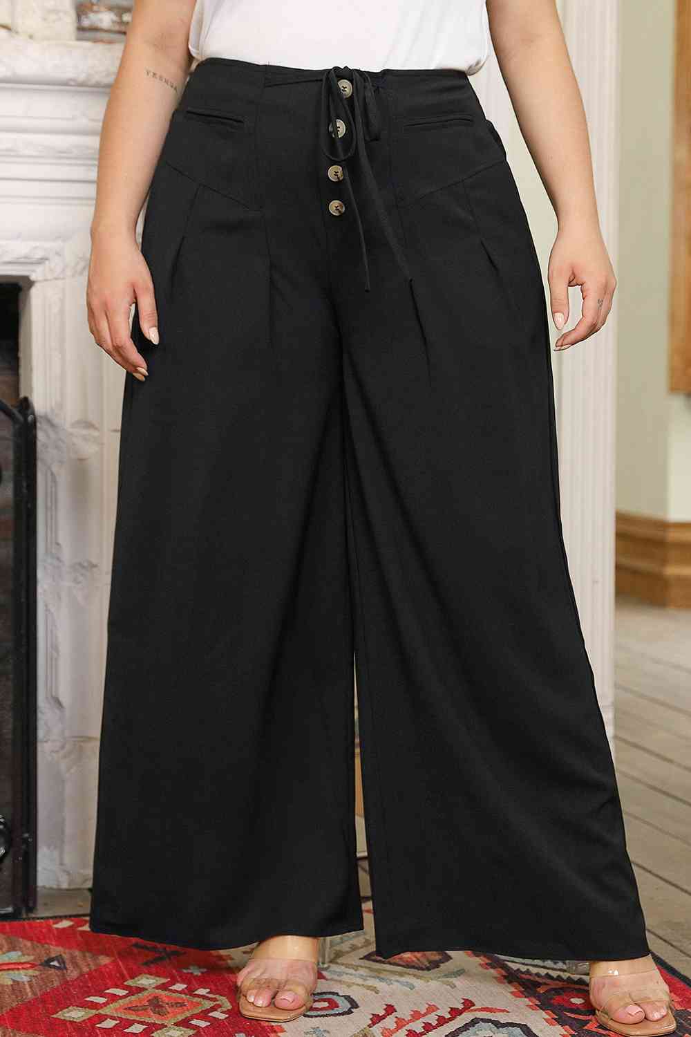 Tied Wide Leg Long Pants