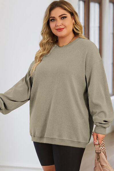 Round Neck Dropped Shoulder Sweatshirt