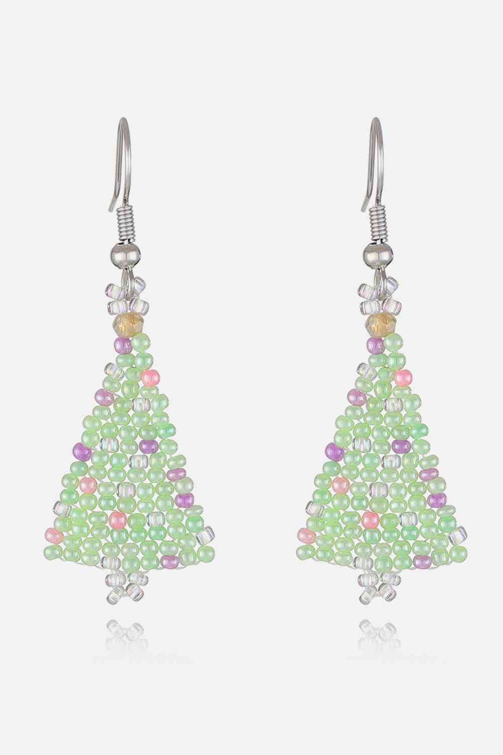 Beaded Christmas Tree Earrings