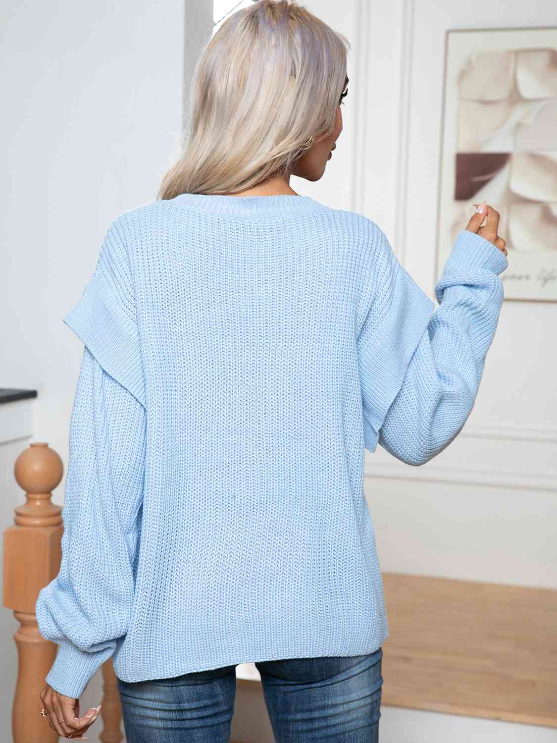 Dropped Shoulder Long Sleeve Sweater