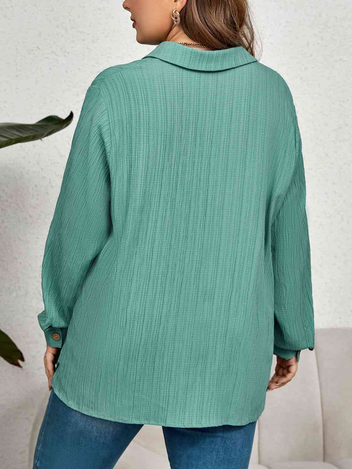 Collared Neck Long Sleeve Shirt