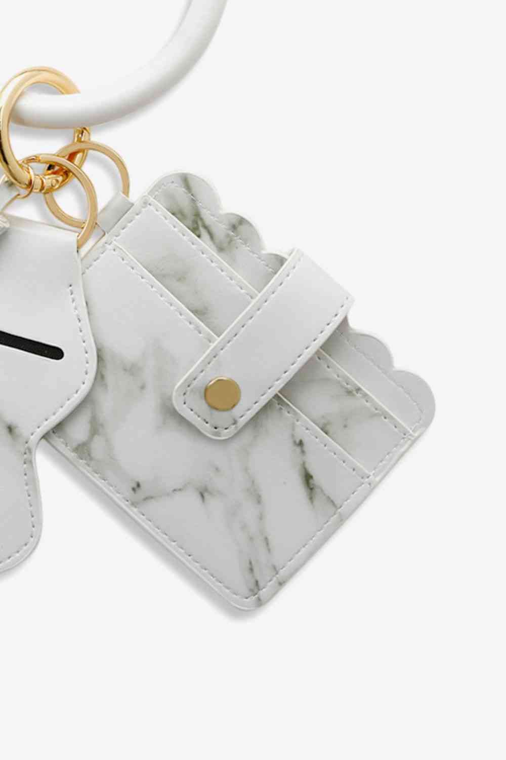 PU Wristlet Keychain with Card Holder