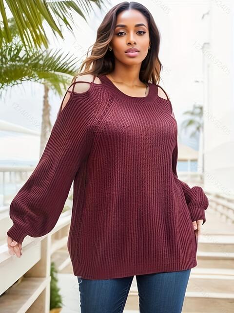 Cutout Round Neck Sweater