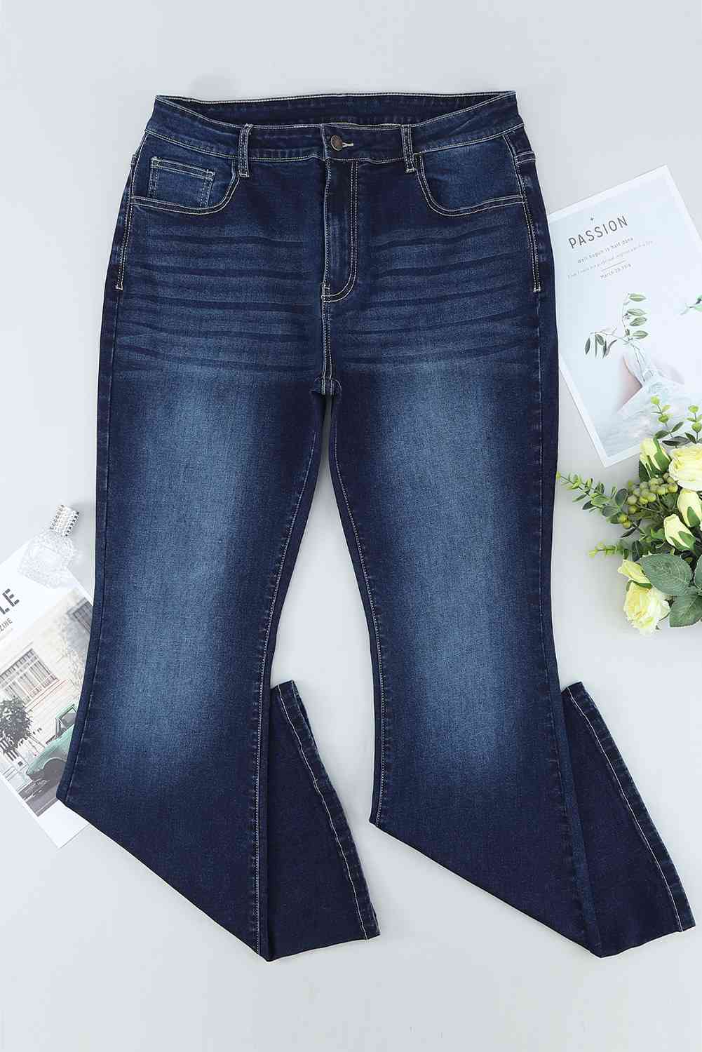 Mid-Rise Waist Flare Jeans