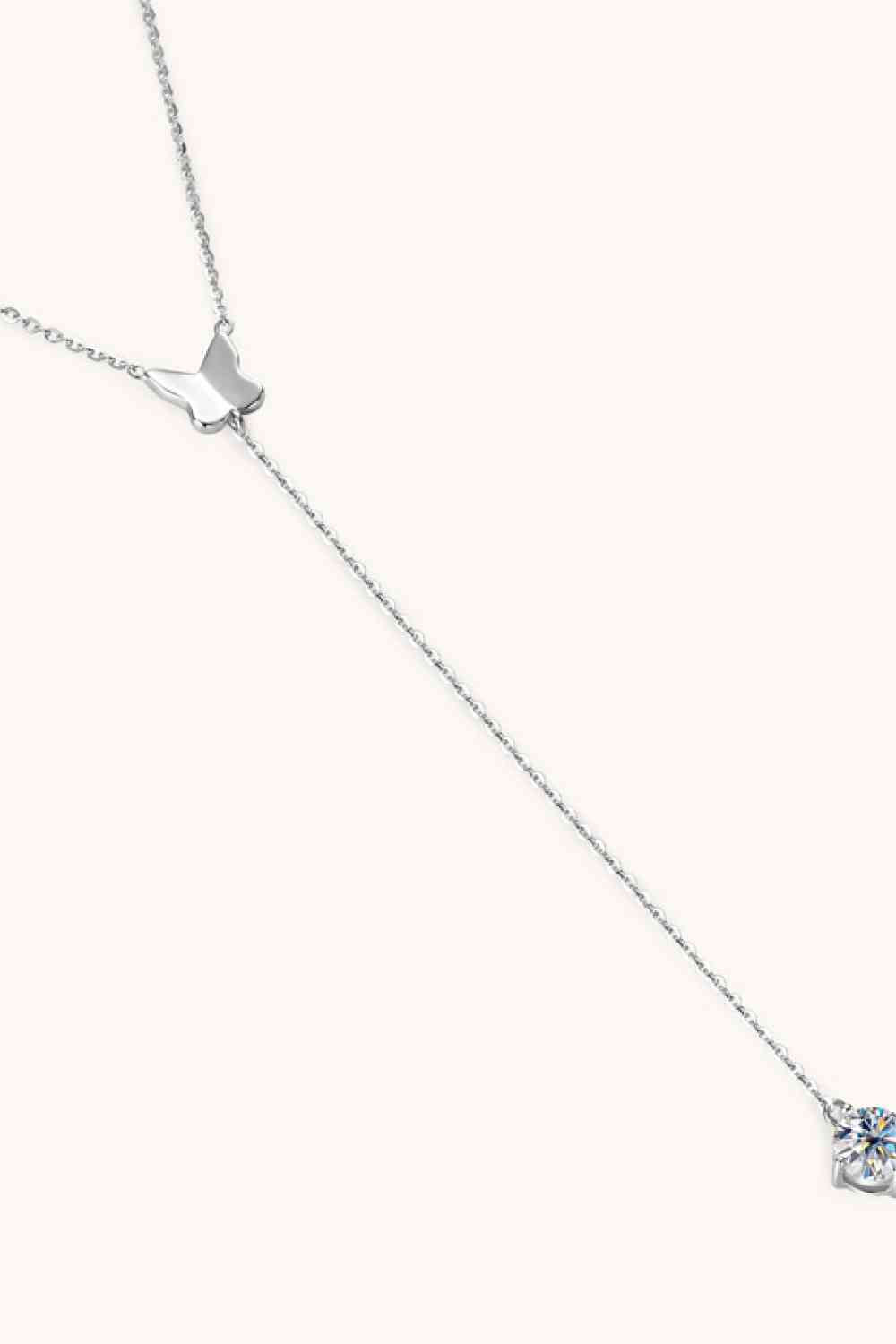 Elegant Butterfly Moissanite Sterling Silver Necklace