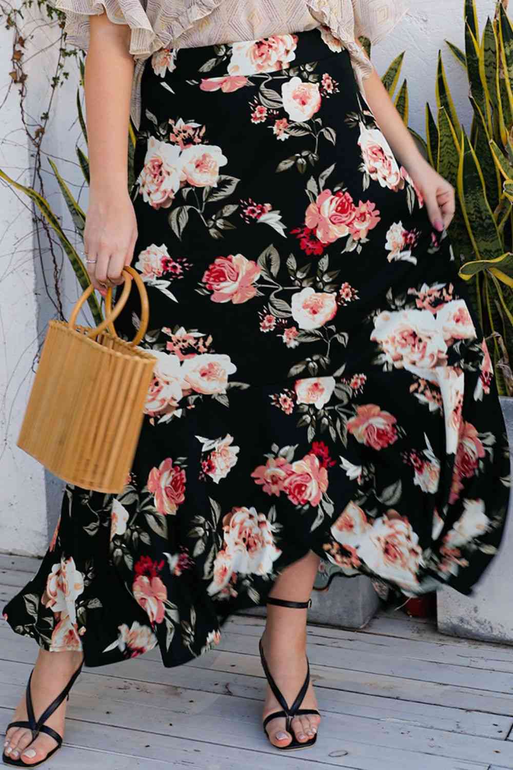 Floral High-Rise Skirt