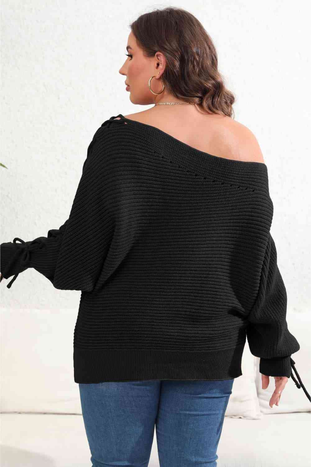 One Shoulder Beaded Sweater