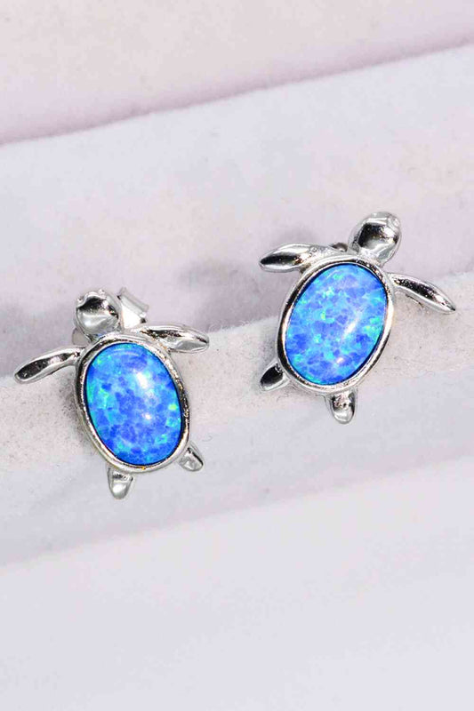 Opal Turtle Stud Earrings