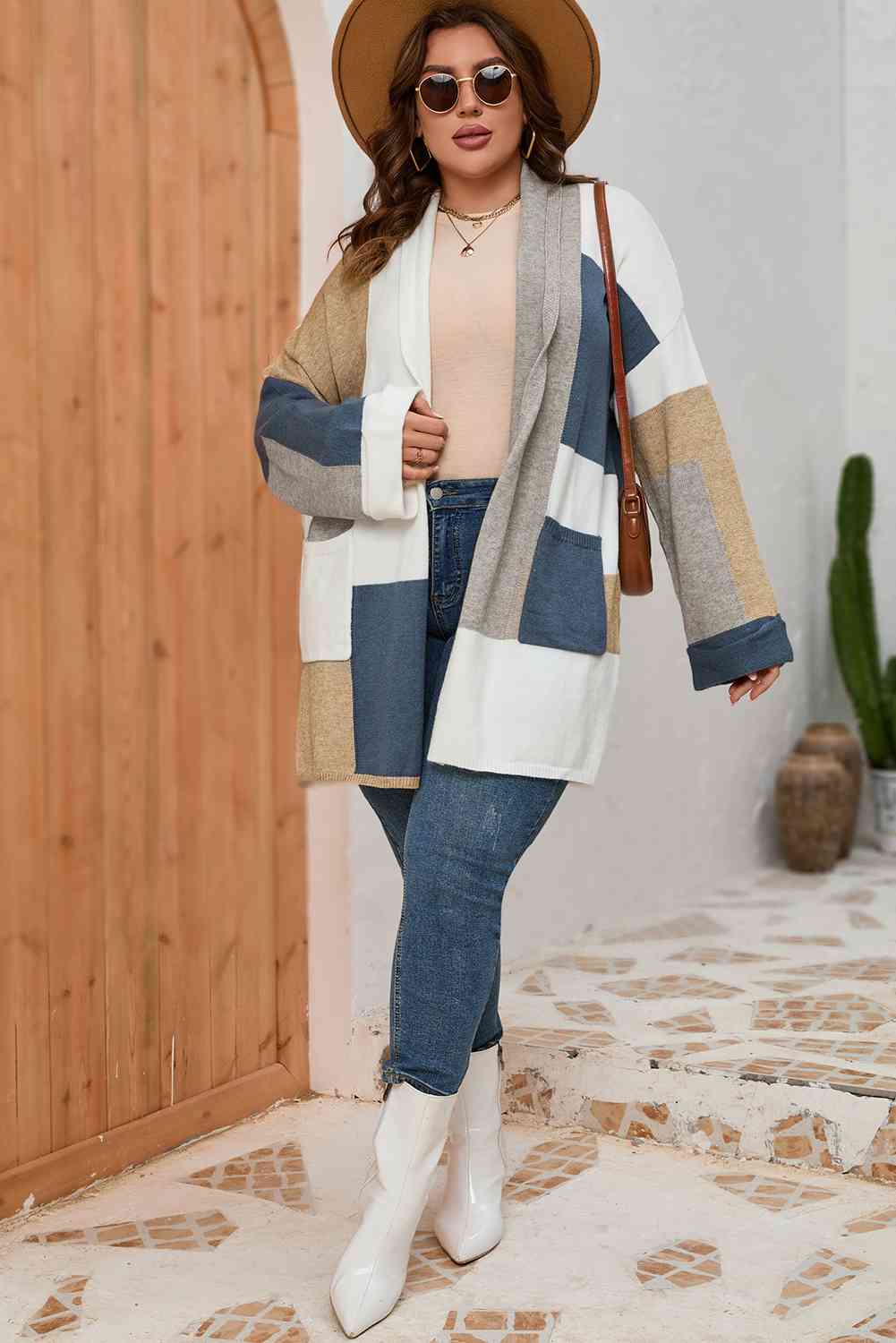 Color Block Long Sleeve Cardigan