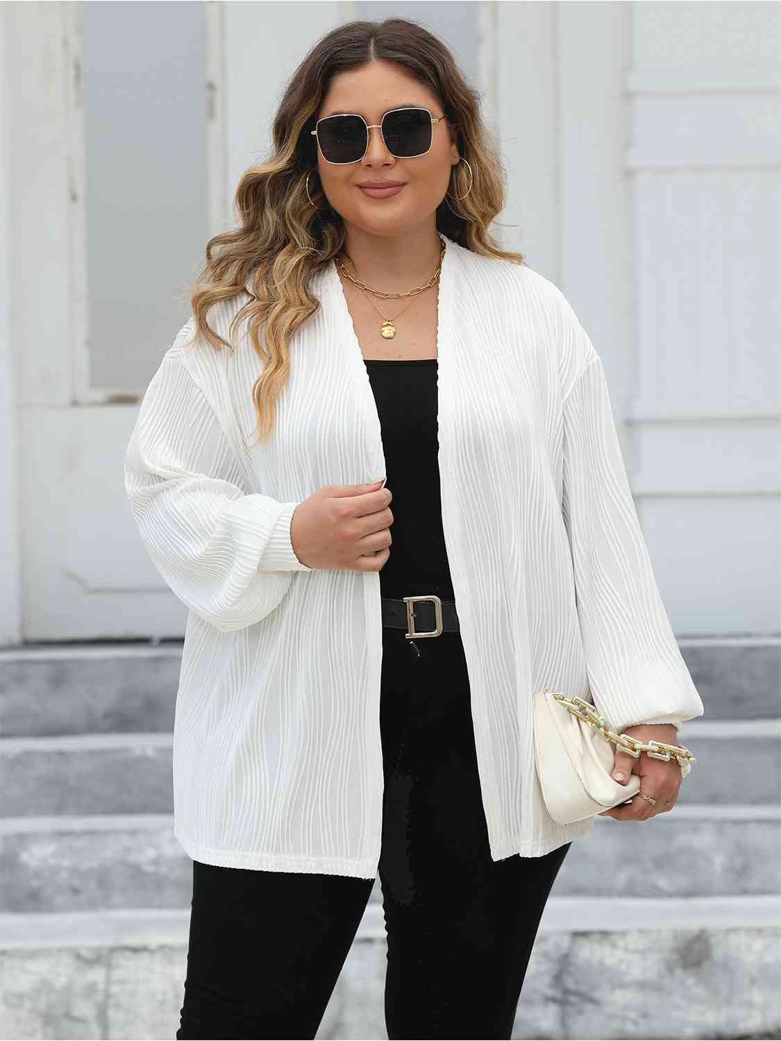 Open Front Long Sleeve Cardigan