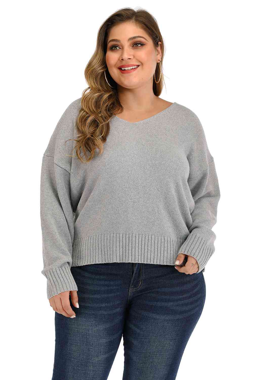 V Neck Pullover Sweater