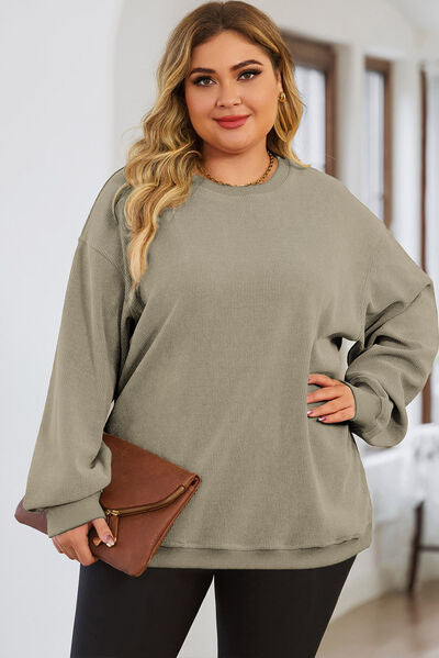 Round Neck Dropped Shoulder Sweatshirt