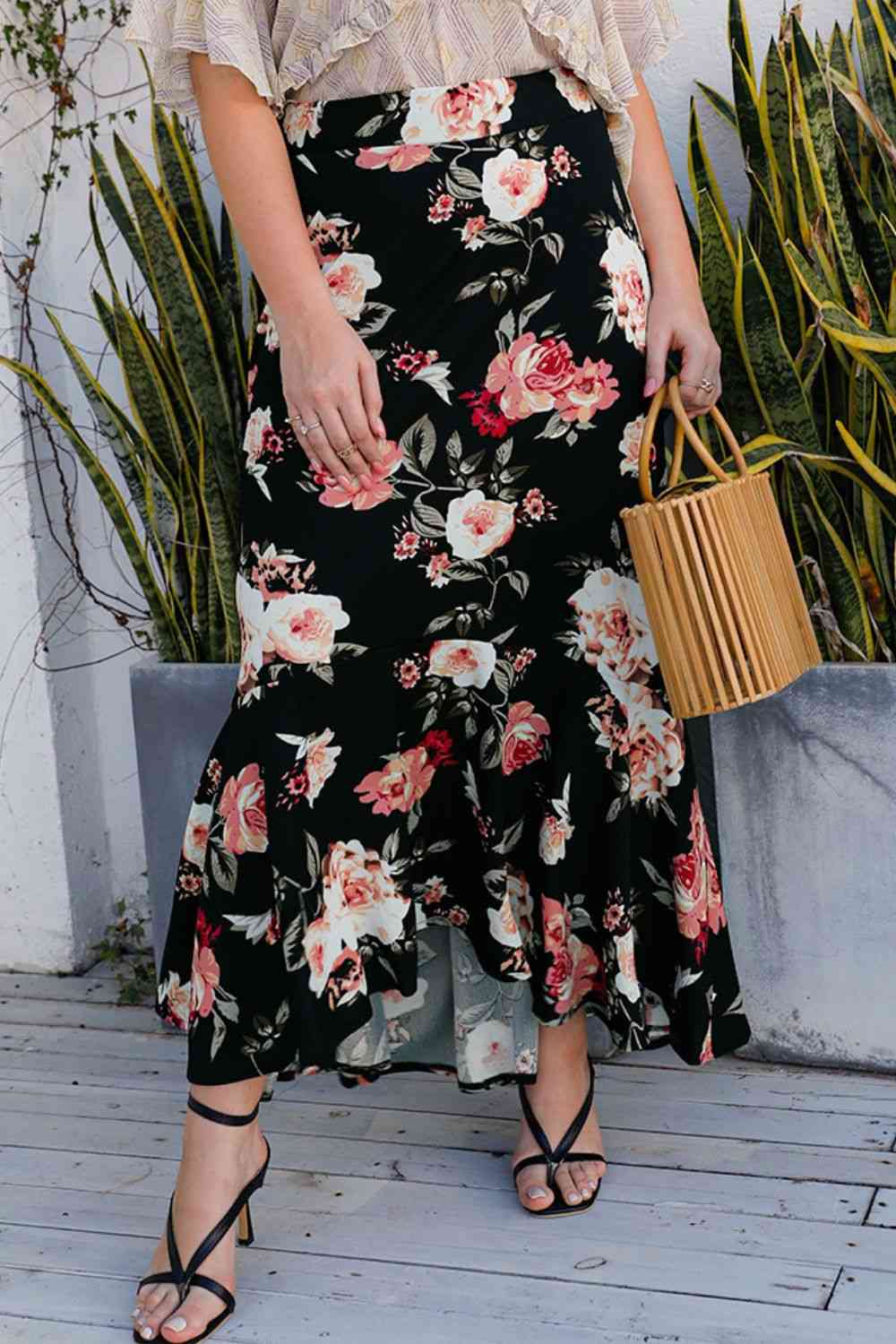 Floral High-Rise Skirt