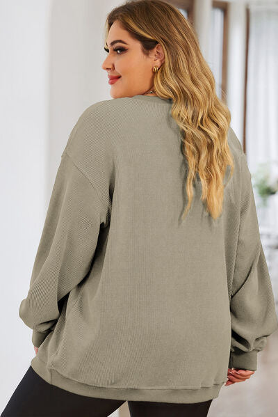 Round Neck Dropped Shoulder Sweatshirt