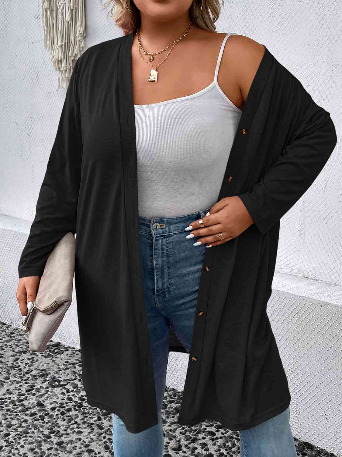 Button Down Longline Cardigan