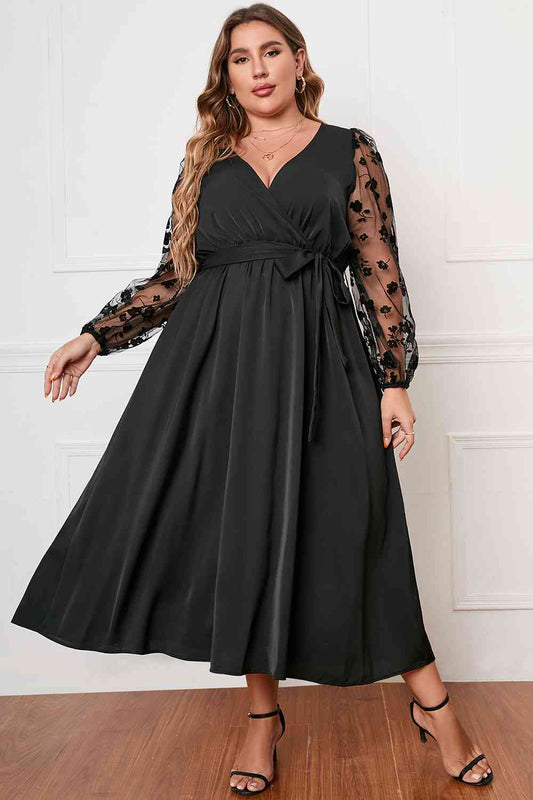 Surplice Neck Tied Dress