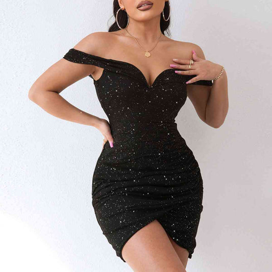 Sequin Off-Shoulder Mini Dress