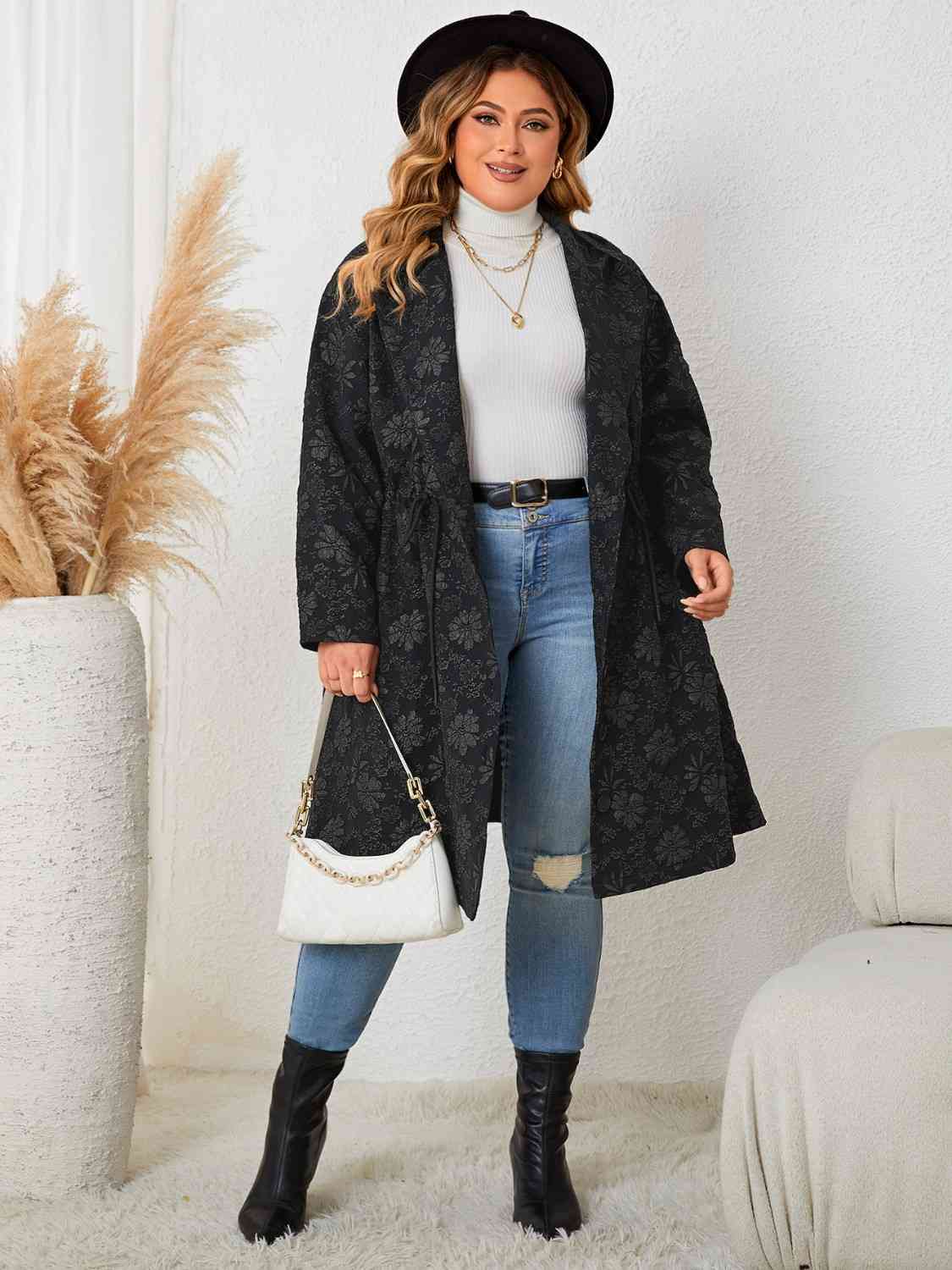 Long Sleeve Hooded Trench Coat