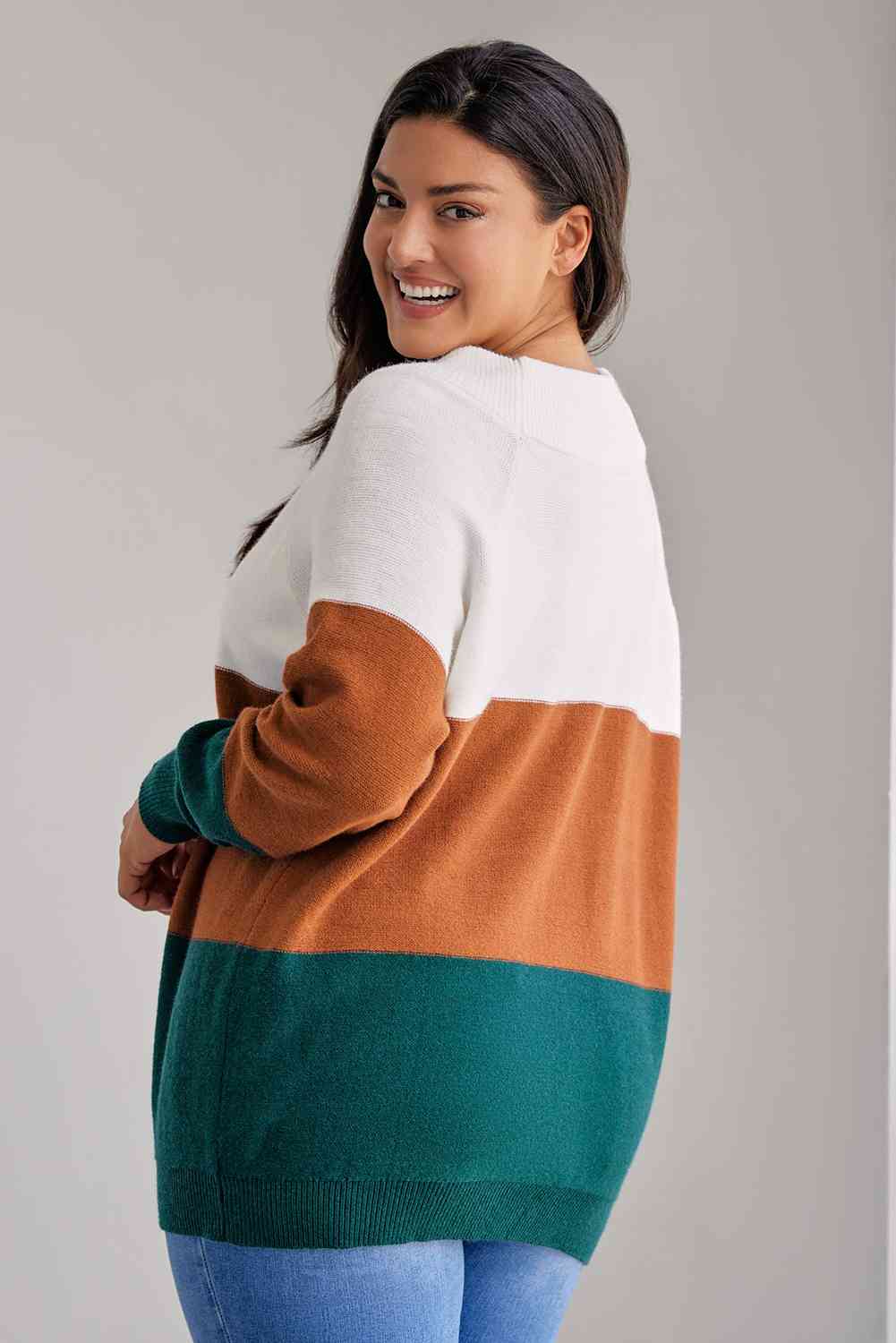 Color Block Long Sleeve Sweater