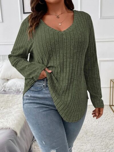 V-Neck Long Sleeve T-Shirt