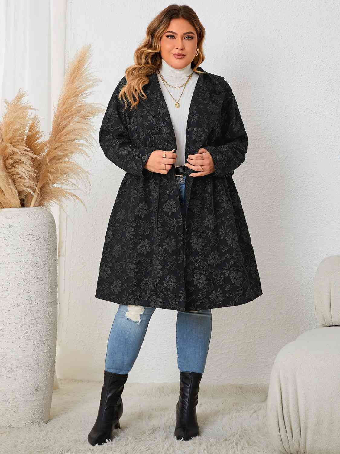 Long Sleeve Hooded Trench Coat